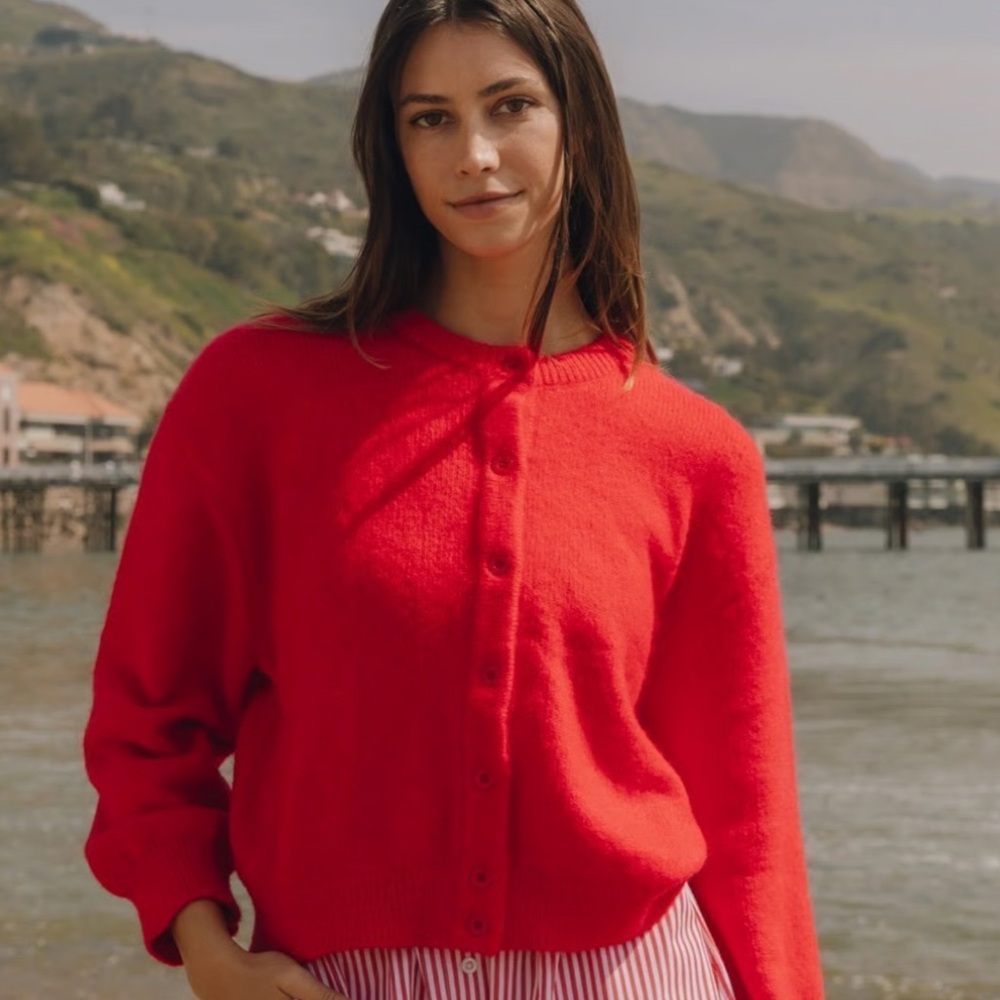 Daily Drills Cardigan NWT in Red M/L